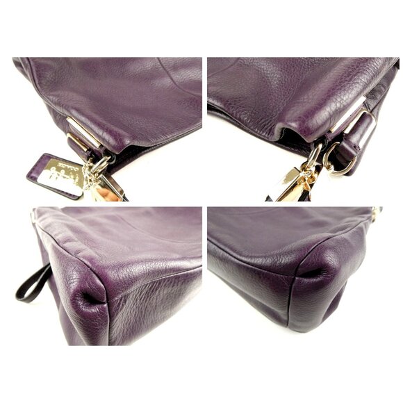 Coach Madison Phoebe Purple Leather Hobo Shoulder Bag 26224 - Picture 13 of 13